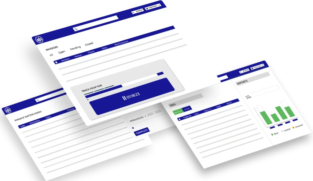 AJS legal practice management software dashboard